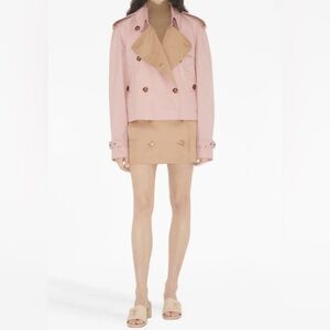 Burberry London Trench Coat Style Mini Skirt Tan Khaki 2 4 extra small
